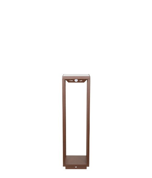 Saffron Home Solar Terra Lamp H 500 Mm D 140 Mm L 140 Mm Corten