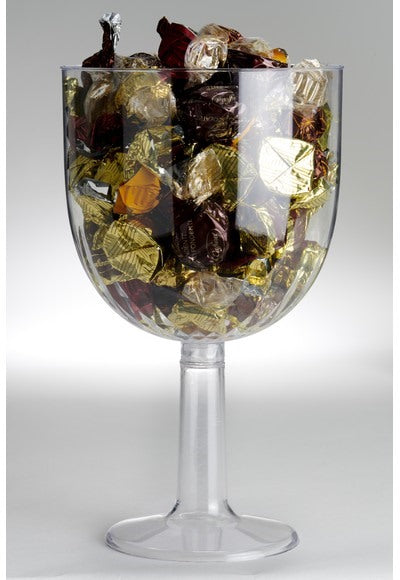 Bigiemme Transparent Plastic Water Cup Long Stem 16x27 cm