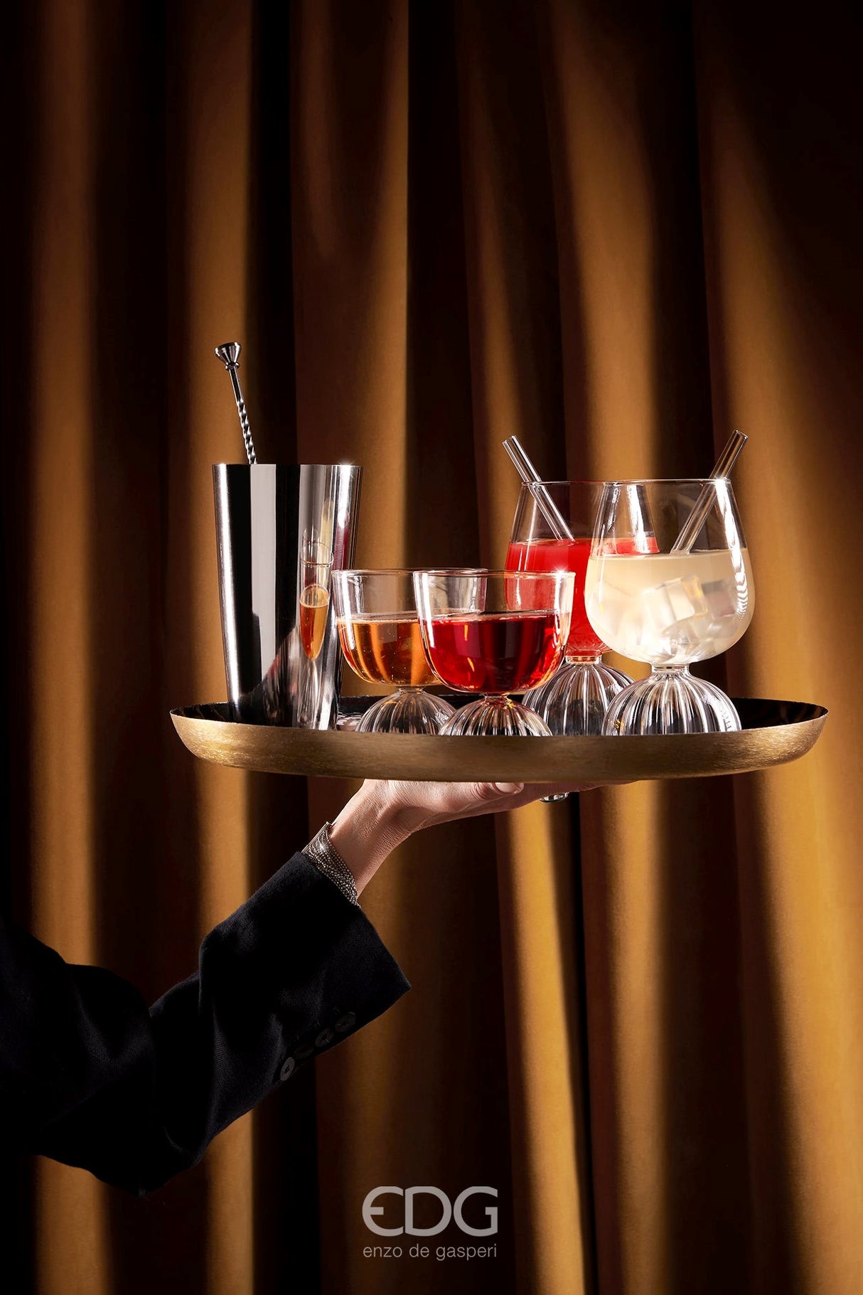 EDG Enzo De Gasperi Hamlet Glass H 17 Cm D 10 Cm 630 Ml