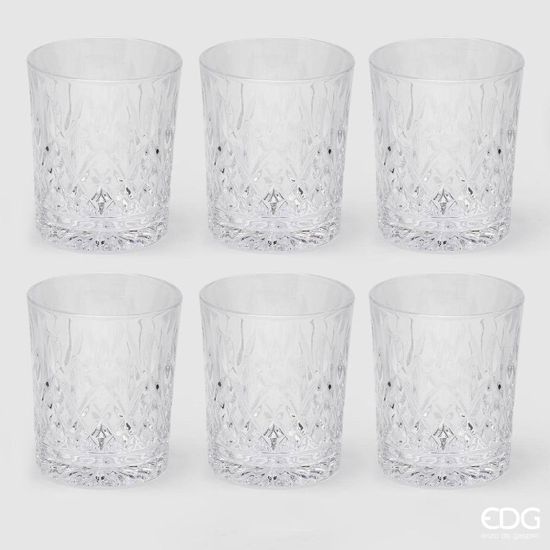 EDG Enzo De Gasperi Verre Losange H 10 cm P 8 cm 6 pièces