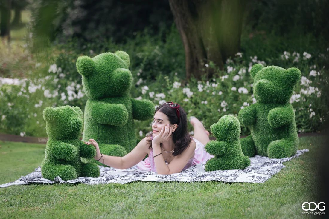 Décoration en herbe d'ours EDG Enzo De Gasperi H 80 cm L 48 cm L 58 cm Vert Vert