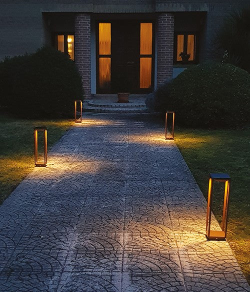 Saffron Home Solar Terra Lamp H 500 Mm D 140 Mm L 140 Mm Corten