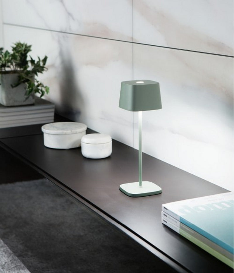 Lampe de table LED Zafferano Ofelia Pro Sage H29 cm