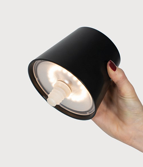 Lampe à bouchon Poldina Safran H 111 mm P 111 mm Noir