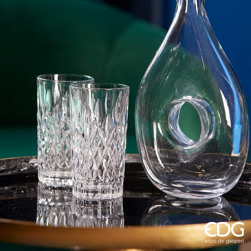 Lot de 6 verres à vin diamant EDG Enzo De Gasperi, H 14 cm, P 8 cm