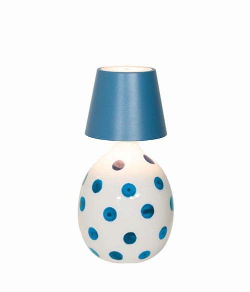 Lampe à bouchon Poldina Safran H 111 mm P 111 mm Bleu