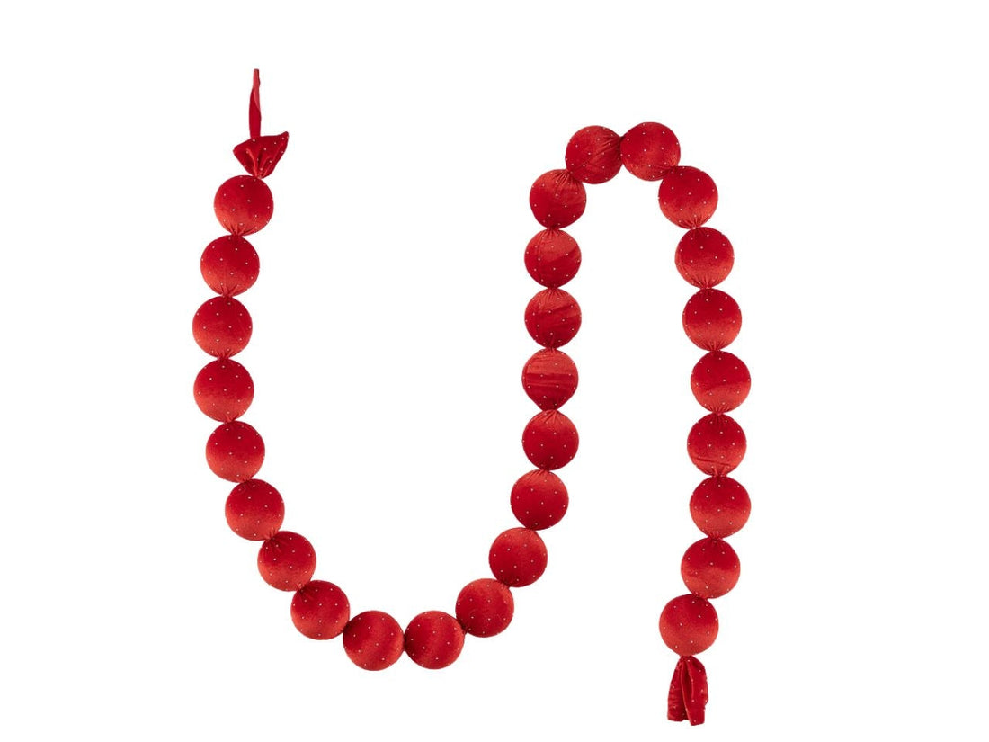 EDG Enzo De Gasperi Festone Natalizio con Palle Brillanti Rosse L180 cm Ø6 cm – Decorazione di Natale