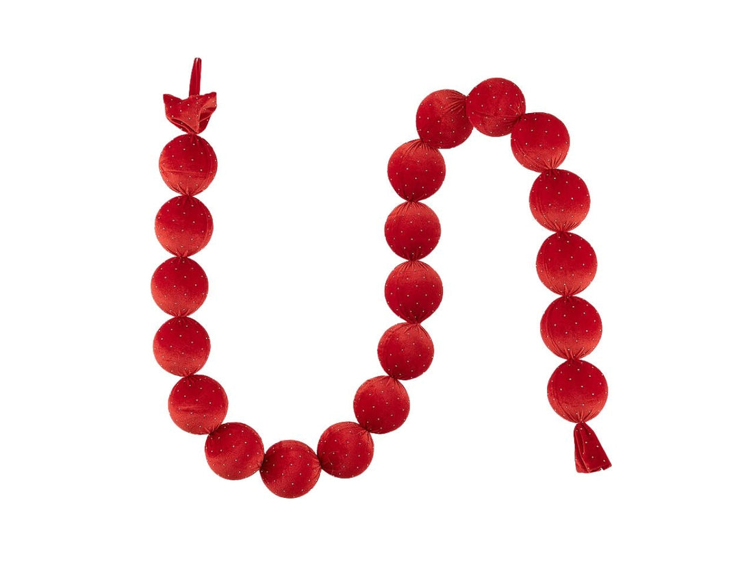 EDG Enzo De Gasperi Festone Natalizio con 20 Palle Brillanti Rosse Ø8 cm L180 cm – Decorazione di Natale