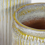 EDG Enzo De Gasperi Lot de 3 vases ronds émaillés H 70 cm H 55 cm H 40 cm Imperméable Multicolore