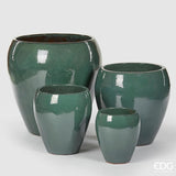 edg enzo de gasperi set 4 pz vaso glaze bombato h 68 cm h 52 cm h 42 cm h 32 cm waterproof dark green ean 8056372968877