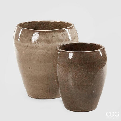 edg enzo de gasperi set 2 pz vaso glaze bombato h 42 cm h 32 cm waterproof sand ean 8059824030290