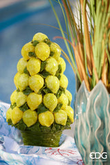 Cône de citron EDG Enzo De Gasperi avec panier H 47 cm P 28 cm Couleur jaune et vert