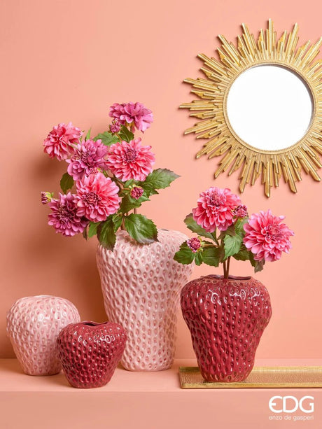 Vase Fraise Chakra H26 D22 Rose Pâle