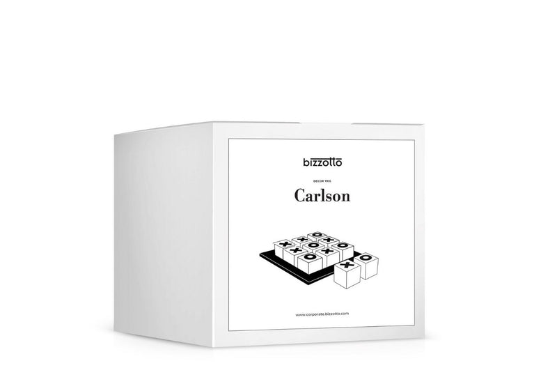 Bizzotto Décoration Noël Tris Carlson Transparent et Noir 23x23 cm – Ornement Décoratif pour la Maison et Idée Cadeau de Noël