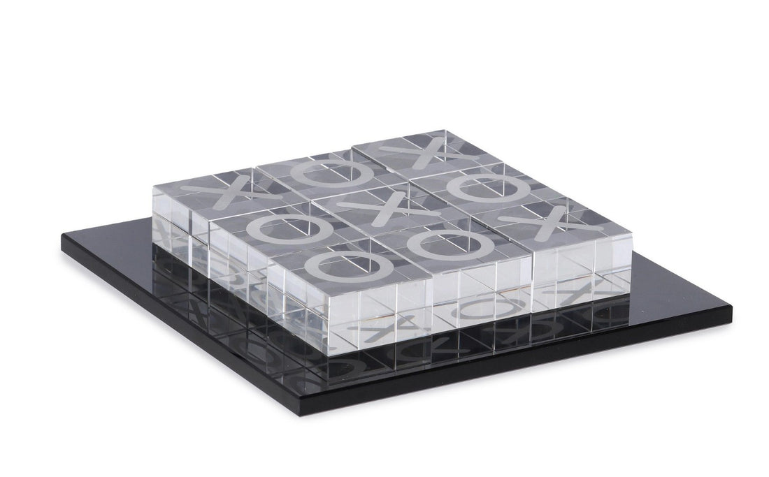Bizzotto Décoration Noël Tris Carlson Transparent et Noir 23x23 cm – Ornement Décoratif pour la Maison et Idée Cadeau de Noël