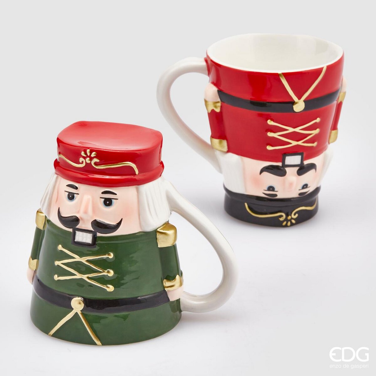 Mug de Noël Soldat à l'Envers 2 Pièces H12 D10 Vert Rouge