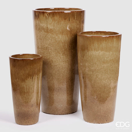 edg enzo de gasperi set 3 pz vaso glaze h 100 cm h 80 cm h 60 cm sand ean 8059824310705