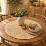 Bizzotto Tovaglietta Jareth Beige D 38 cm Tovaglietta Americana Natalizia per Tavola