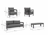 Bizzotto Set 4 Presley Lounge Anthracite