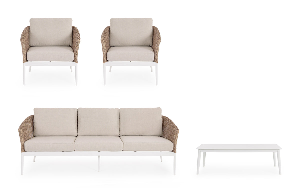 Bizzotto Oceana 4-Element Living Room Set Vapor White 