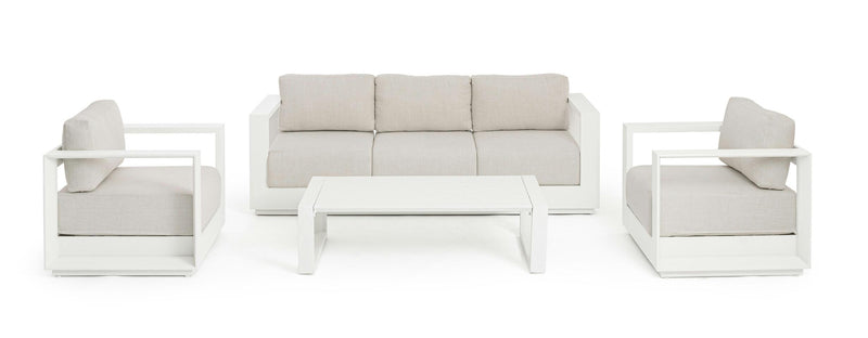 Ensemble de salon Bizzotto Moses 4 éléments blanc vapeur