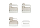 Ensemble de salon Bizzotto Moses 4 éléments blanc vapeur