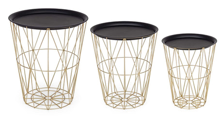 Set de 3 tables conteneurs Atom Gold