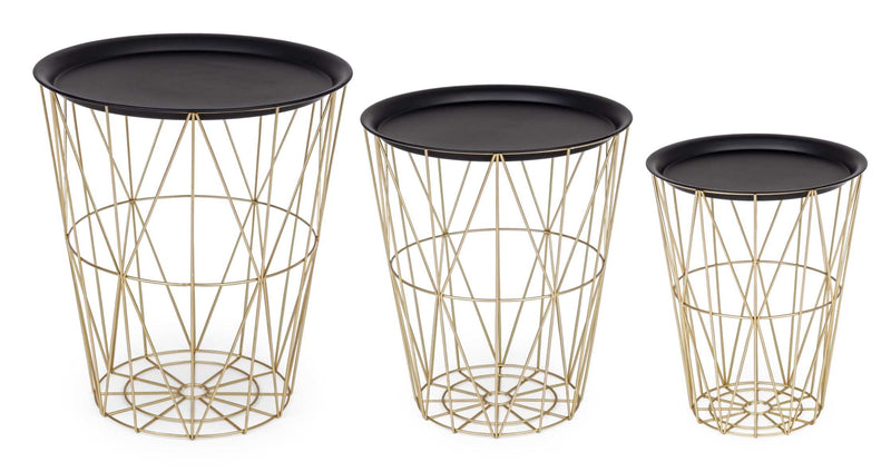 Ensemble de 3 pièces Bizzotto Tables Atom Gold