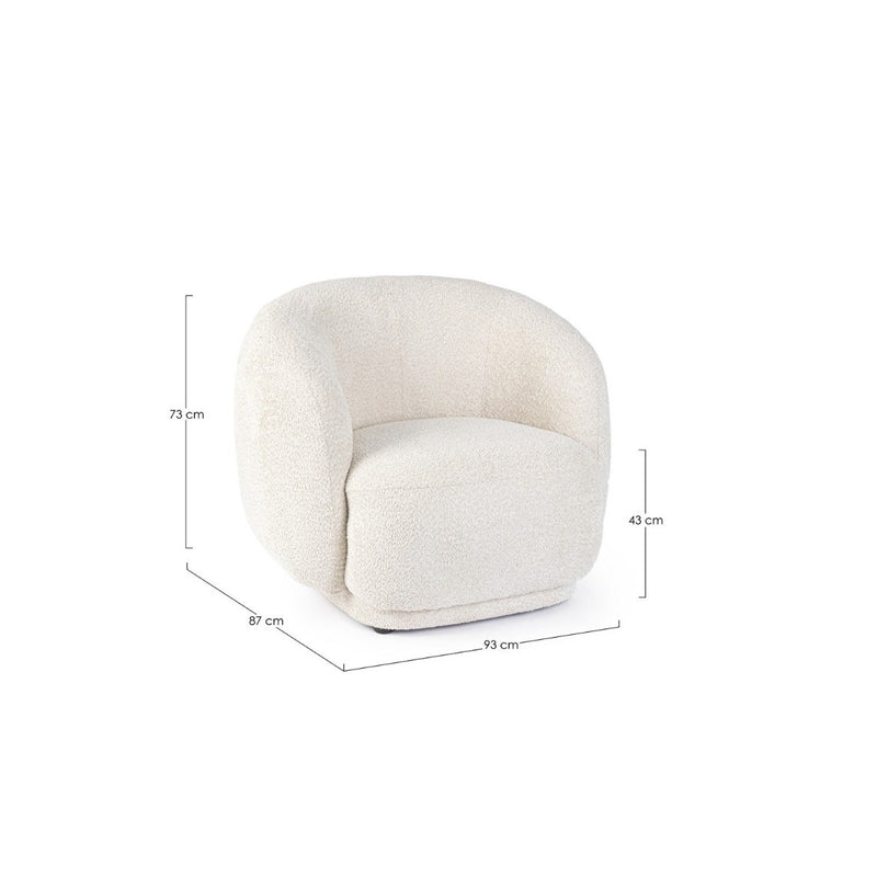 Fauteuil Bizzotto Tecla avec Accoudoirs Naturel