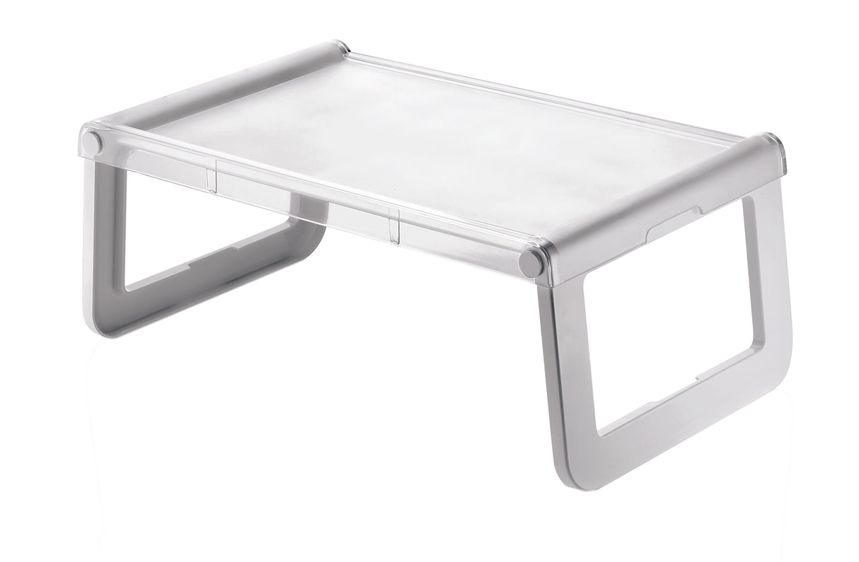 Plateau de lit 58 x 35 x H 23,5 cm Transparent Blanc