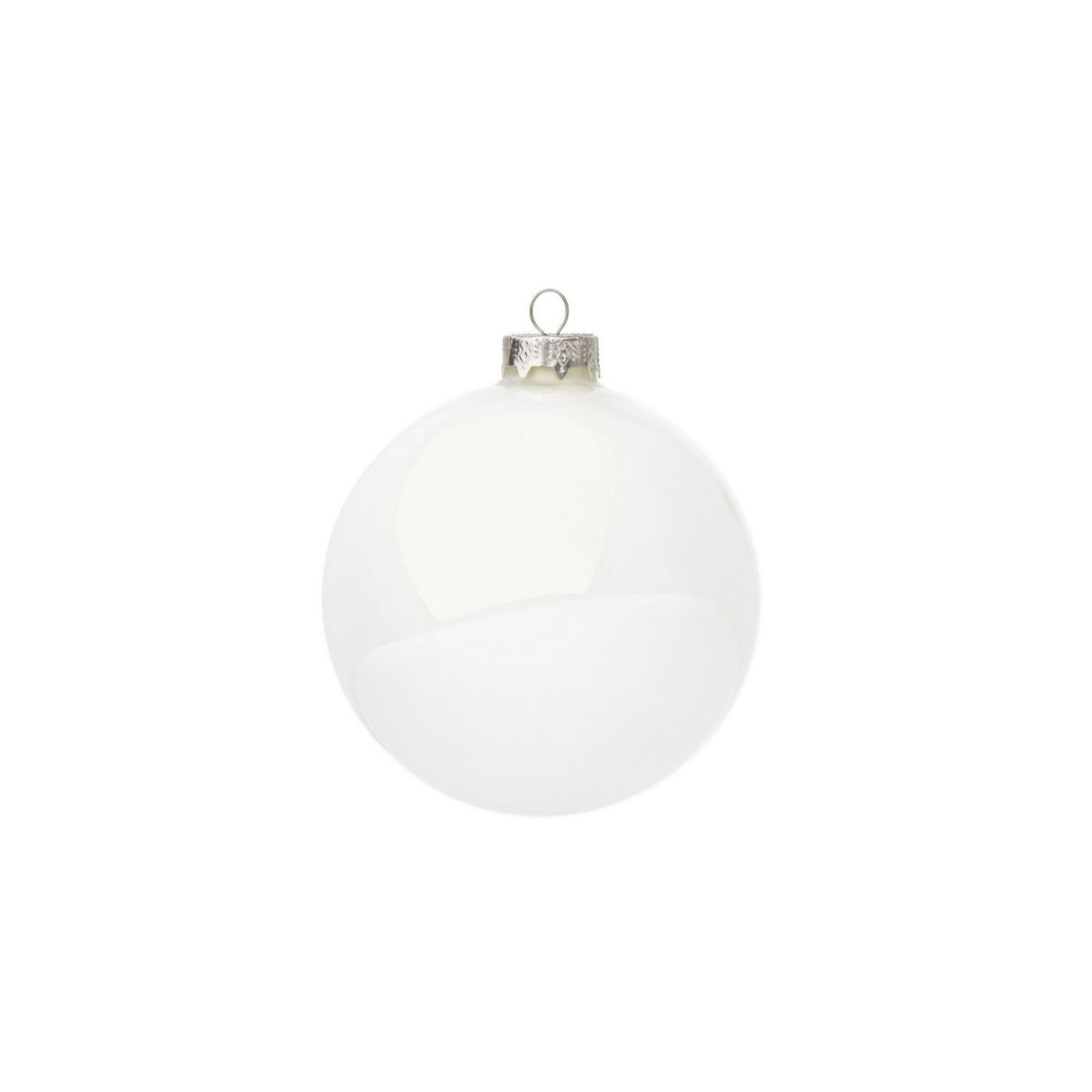 Bizzotto Sfera di Natale in Vetro Bianco Lucido D 10 cm