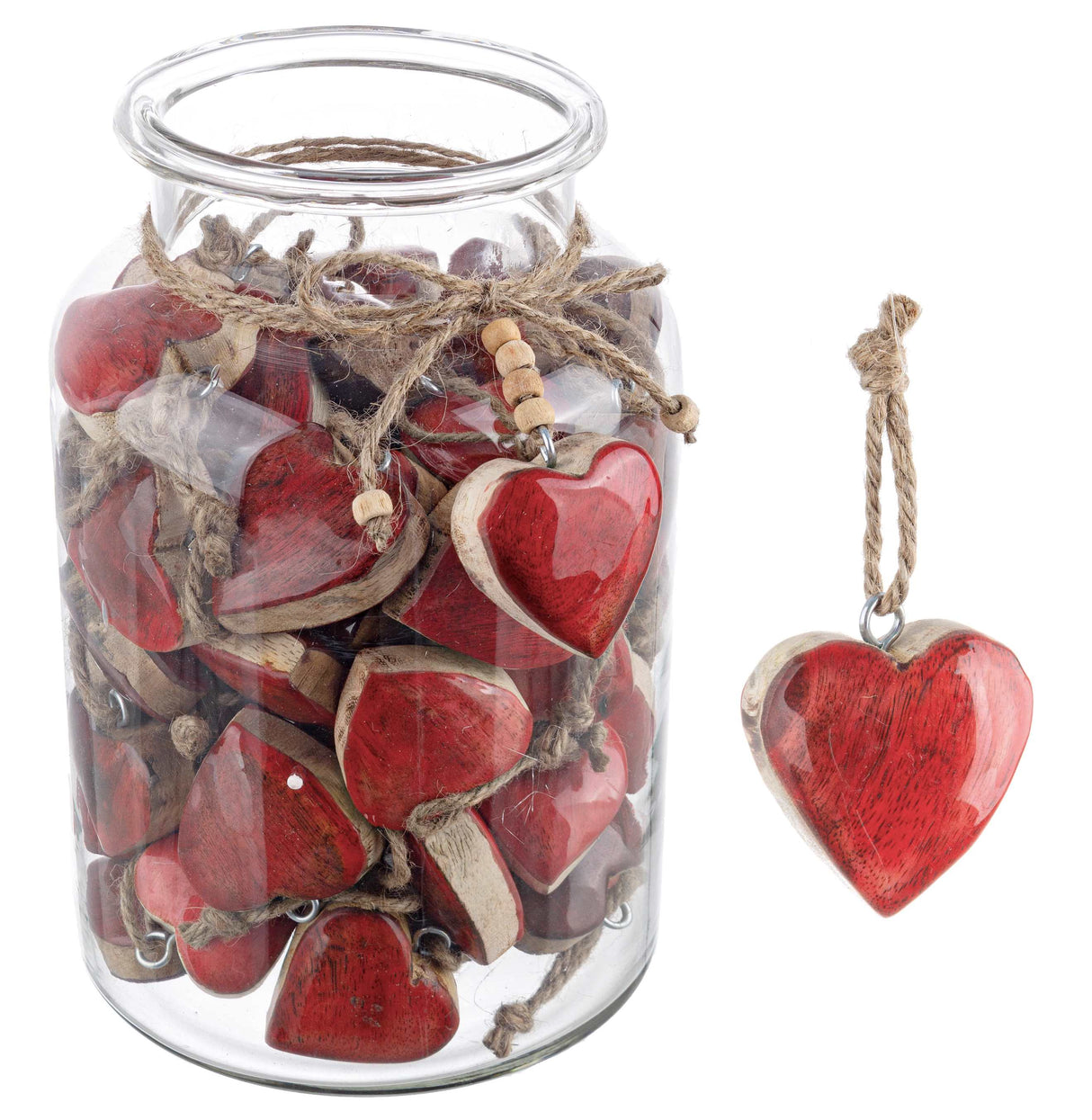 Pendentif de Noël Bizzotto Haley Cœur Rouge H 6 cm Rouge 1 pièce