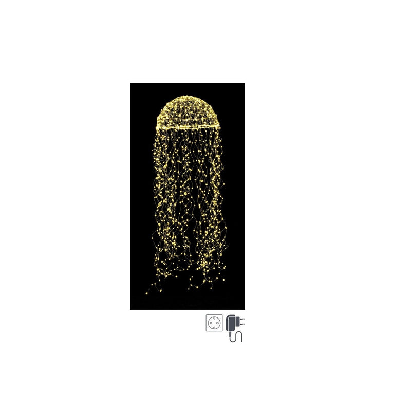 Bizzotto Lustre Argent 1280 MicroLED Lumière Chaude IP20 – Décoration Noël Lumineuse