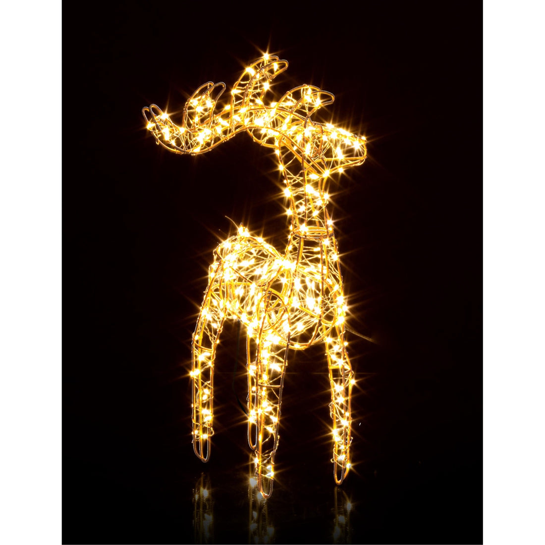 Renna Natalizia Hoover Oro con 300 Micro LED Classic H 45 cm Decorazione Luminosa