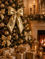 Bizzotto Pendaglio Linnet Fiocco Oro H 31 cm Decorazione per Albero di Natale