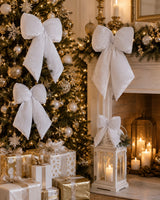 Bizzotto Pendaglio Linsey Fiocco Bianco H 48 cm Decorazione per Albero di Natale
