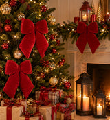 Bizzotto Pendaglio Linsey Fiocco Rosso H 23 cm Decorazione per Albero di Natale