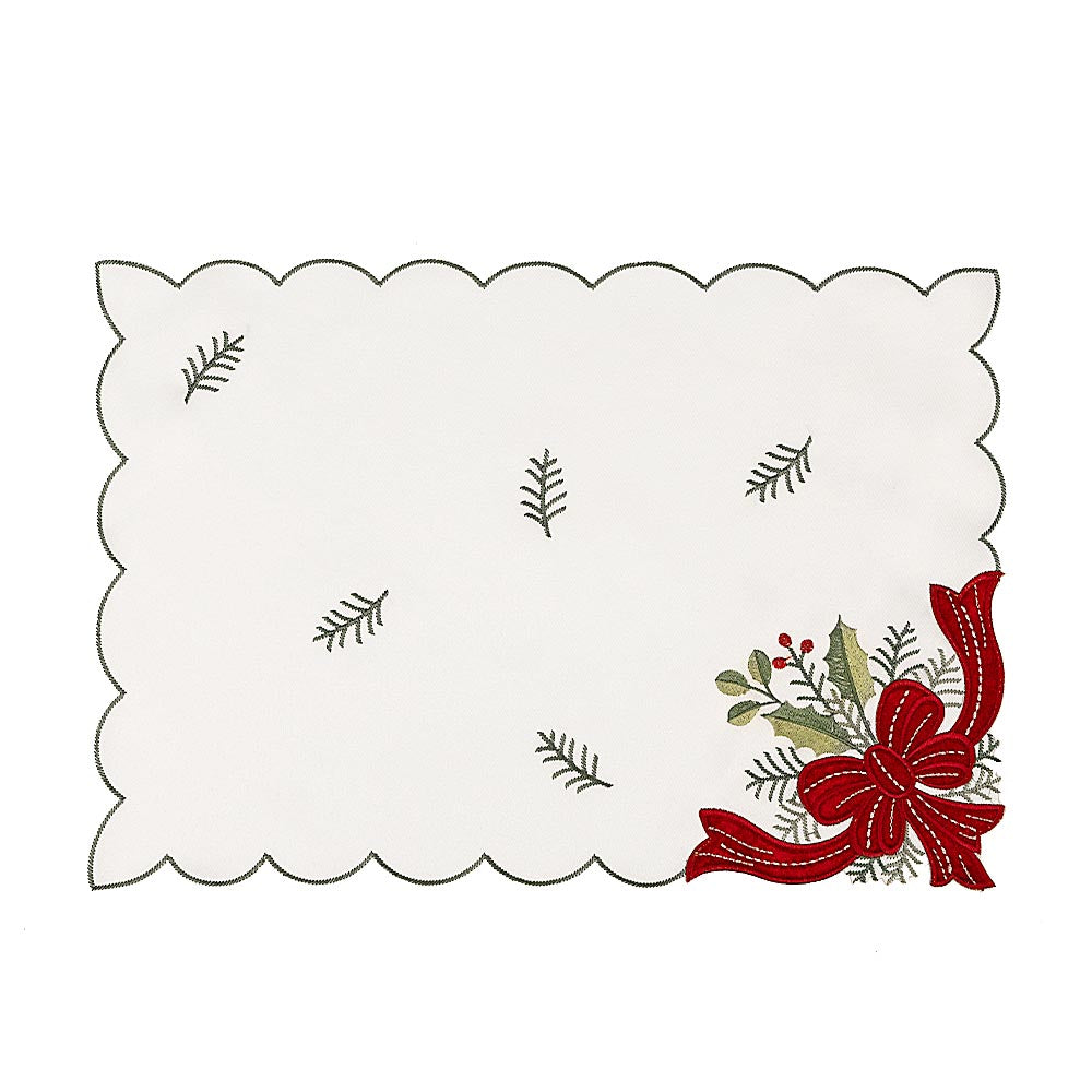 Bizzotto Tovaglietta Natalizia Anderson Bianco Rosso 33x48 cm – Tovaglietta per Tavola di Natale