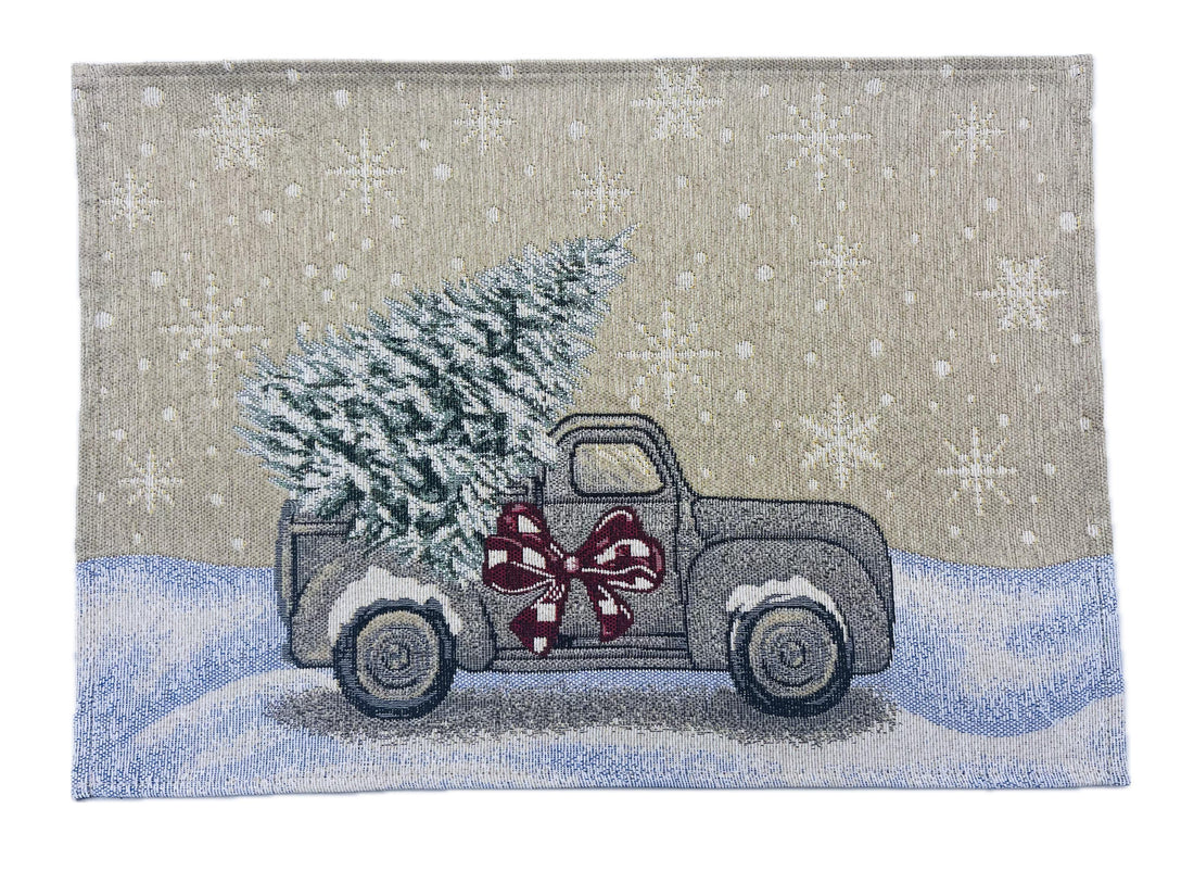 Bizzotto Serviette de Noël Motor Car 48x33 cm – Serviette Américaine Décorative pour la Table de Noël
