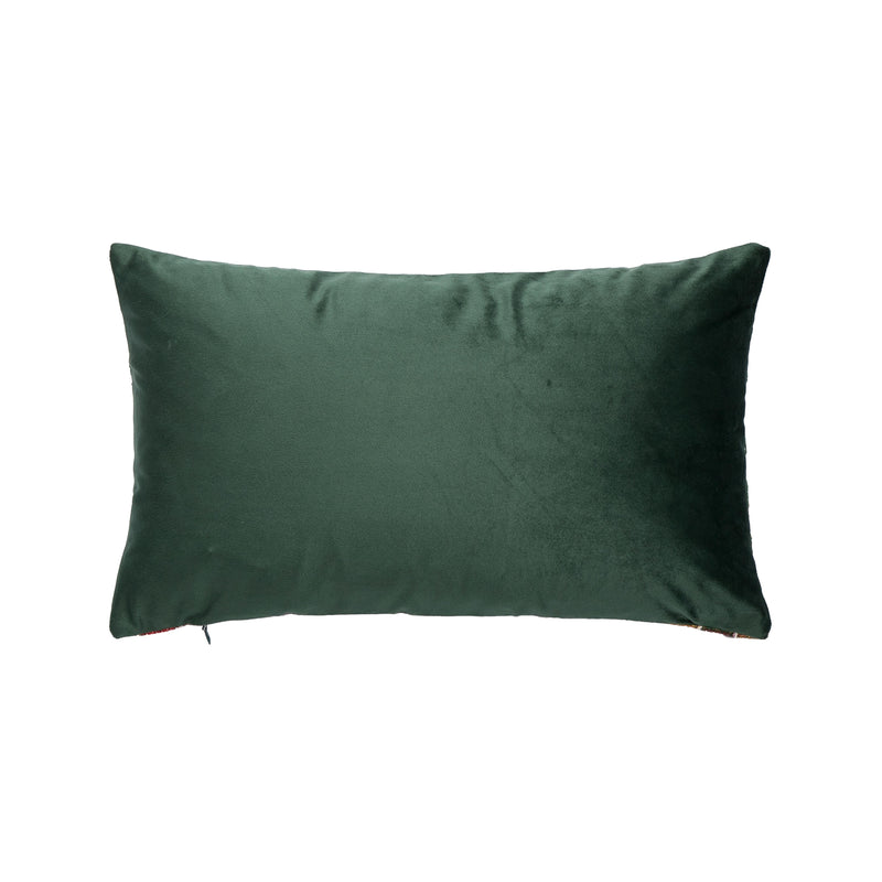 Bizzotto Coussin Noël Snowlyn Paysage Vert 30x50 cm – Coussin Décoratif de Noël avec Housse et Rembourrage en Polyester