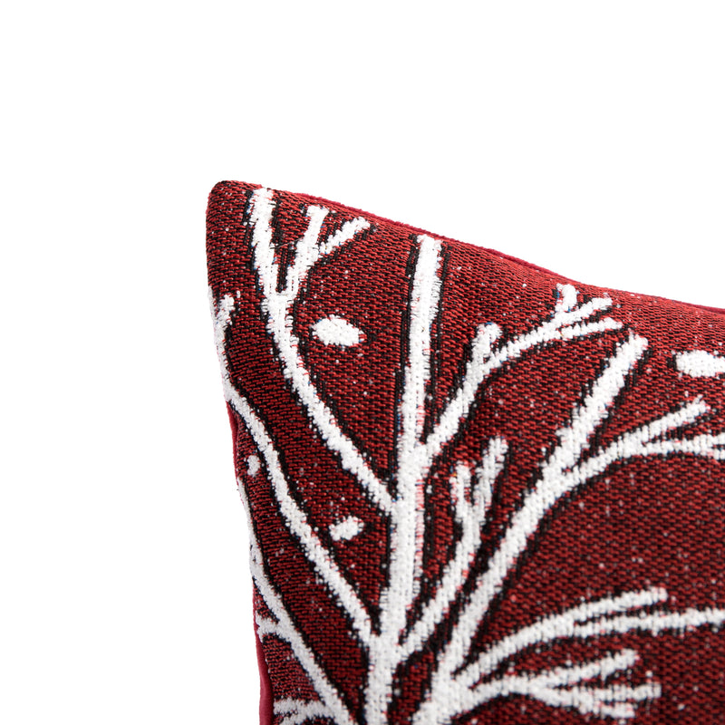 Bizzotto Coussin de Noël Snowlyn Paysage Rouge 30x50 cm – Coussin Décoratif de Noël avec Housse et Rembourrage en Polyester