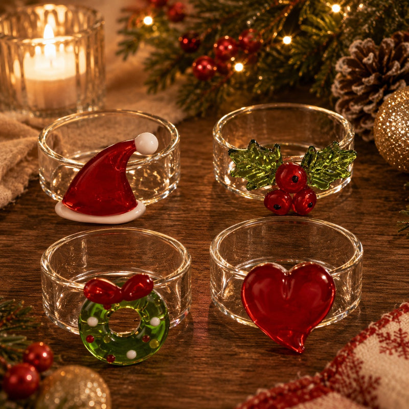Bizzotto Set 4 Segnaposto Natalizi Delicacy – Decorazioni per Tavola di Natale