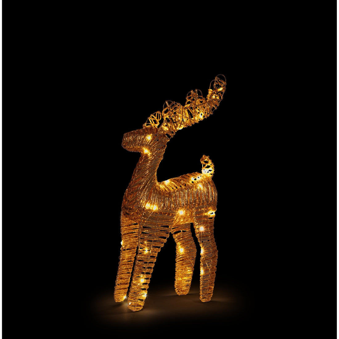 Bizzotto Renna Natalizia Penny Oro 50 MicroLED Luce Calda IP20 27x13xH50 cm – Décoration Lumineuse
