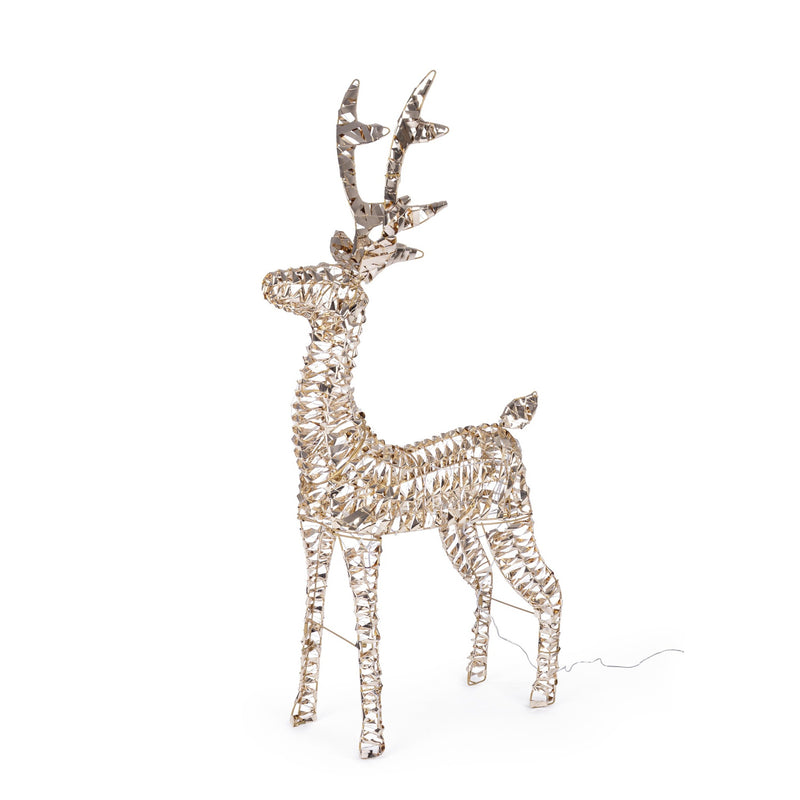 Bizzotto Renna Natalizia Ellary Oro con 600 Micro LED Classic 50x19x80 cm Decorazione Luminosa
