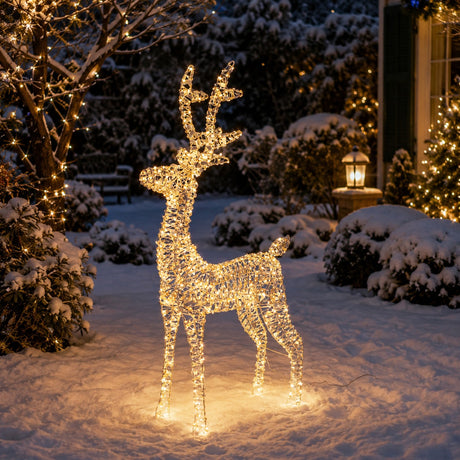Bizzotto Renna Natalizia Ellary Oro con 600 Micro LED Classic 50x19x80 cm Decorazione Luminosa