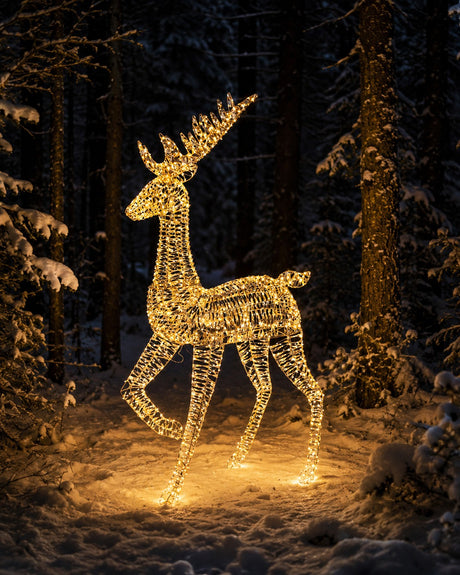 Bizzotto Renna Natalizia Ellary Oro 1800 MicroLED Lumière Chaude IP20 90x27xH180 cm – Décoration Lumineuse