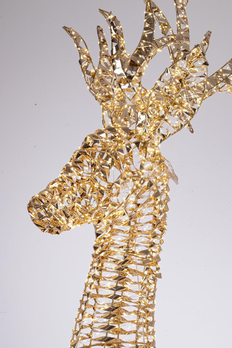 Bizzotto Renna Natalizia Ellary Oro con 5200 Micro LED Classic 136x42x270 cm Decorazione Luminosa