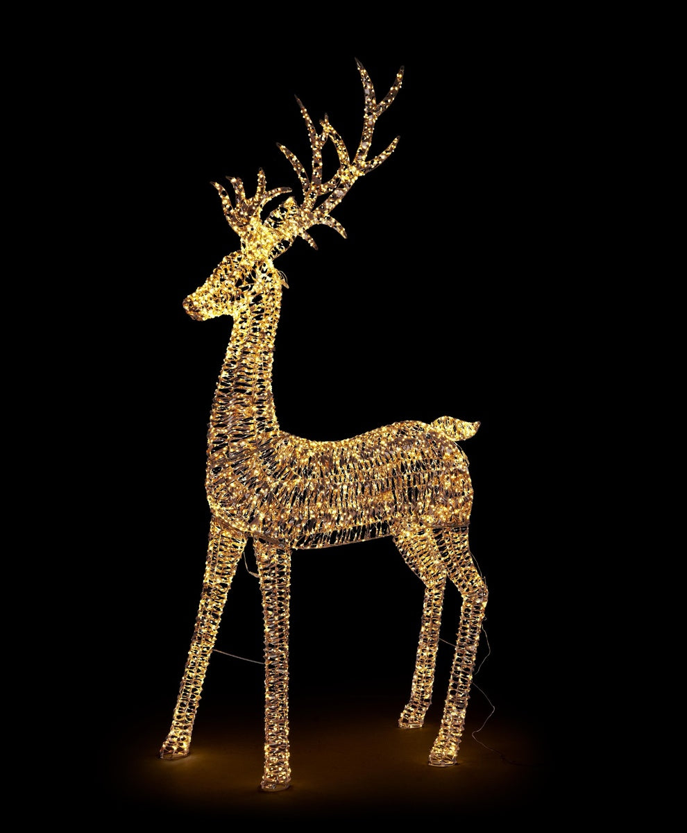 Bizzotto Renna Natalizia Ellary Oro con 5200 Micro LED Classic 136x42x270 cm Decorazione Luminosa