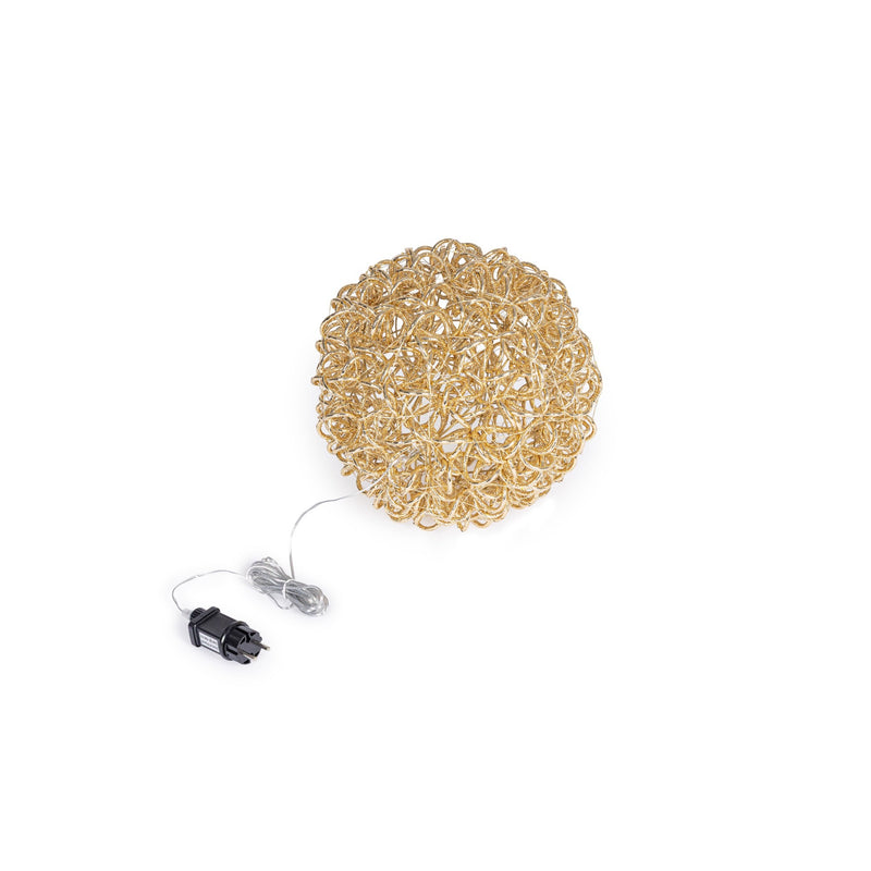 Bizzotto Decorazione Sferica Zoe Oro con 400 Micro LED Classic D 30 cm Addobbo Natalizio Luminoso