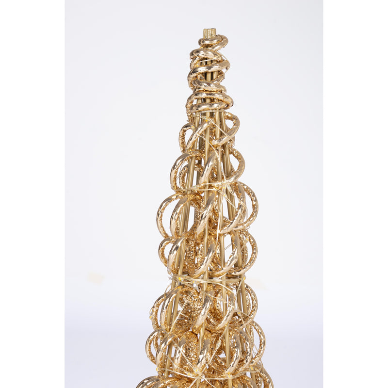 Bizzotto Cono Natalizio Zoe Oro con 400 Micro LED Classic Ø20x80 cm Decorazione Luminosa
